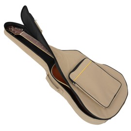 TRIXES Full Size Khaki Guitar Bag with Shoulder Strap – Waterproof Padded Case – Perfect for Acoustic & Classical Guitars – Great for Travelling to Gigs, Guitar Lessons and Band Rehearsals