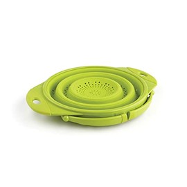 Dexas POP Collapsible Silicone Colander, 10 inch diameter, Solid Green
