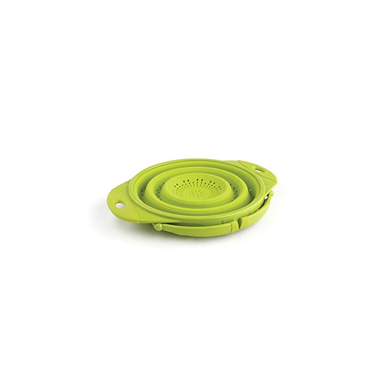 Dexas POP Collapsible Silicone Colander, 10 inch diameter, Solid Green