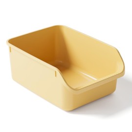 SpaceTime Large Cat Litter Box with High Sides,Cat Boxes for Indoor Cats,Cat Litter Pan for Kitty,Litter Box with Low Entry,Easy to Clean,Anti-Splashing(Yellow)