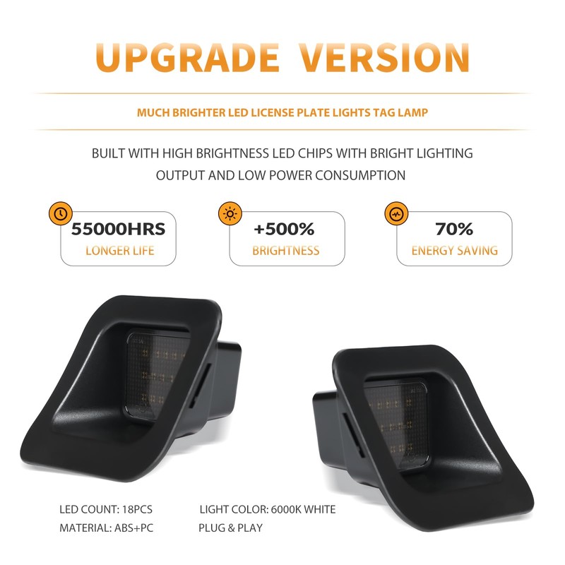 DERMOKA LED License Plate Lights Tag Lamps For 2003-2018 Dodge