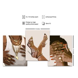 African American Decor - Black Culture Gallery Wall Art for Black women - Cool Wall Decor - African American Woman Unique Urban Art - Black Girl Cool Wall Art - Trendy Chic Minimalist Wall Decor