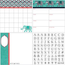 WallPops WPE1938 "Indra Dry Erase" Combo Wall Decal with Monogram, Pastel