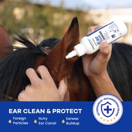 Vetanimus Horse Ear Cleaner 150ml/5 fl.oz Ear Wash for Horses and Ponies Perfect for Ear Odor Ear Clean and Protect for Horse/Pony’s Ears