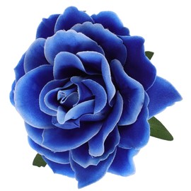 Mipcase 1 Big Fake Rose Hairpin Clip Brooch Pin for Women Party Accessory (sky)