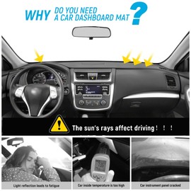 ZZEQYG Dash Cover for Nissan Altima 2013 2014 2015 2016 2017 2018 Accessories Flannel Dashboard Cover Dash Mat Center Console Cover Sunshield Protector Pad