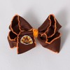 4in Brown Embroidered Ribbon Thank Give Turkey Hair Bow Clip
