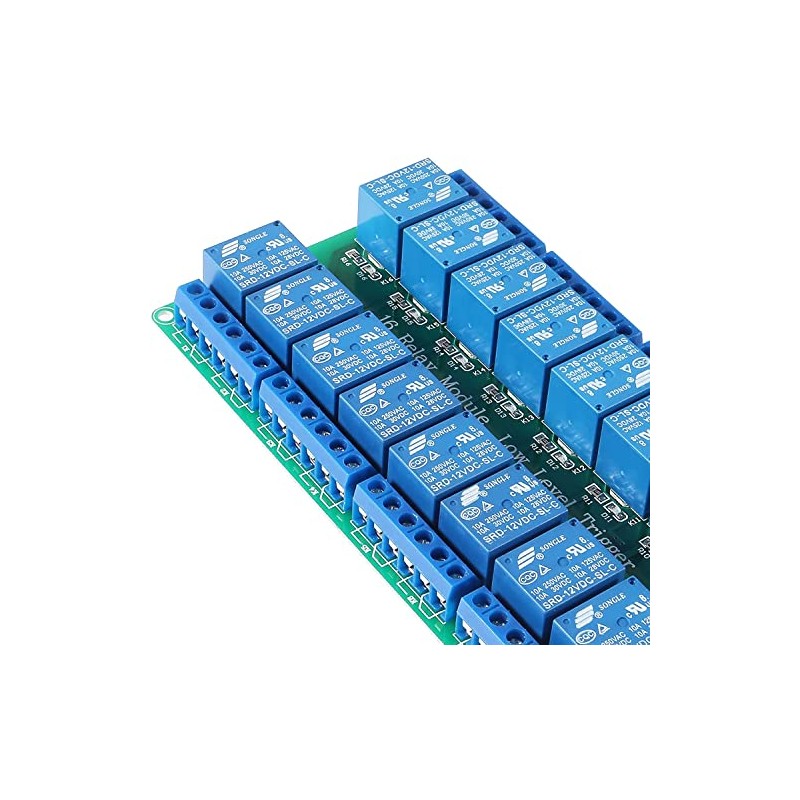 12V 16-Channel Relay Interface Board Module Optocoupler LED LM2576 Power