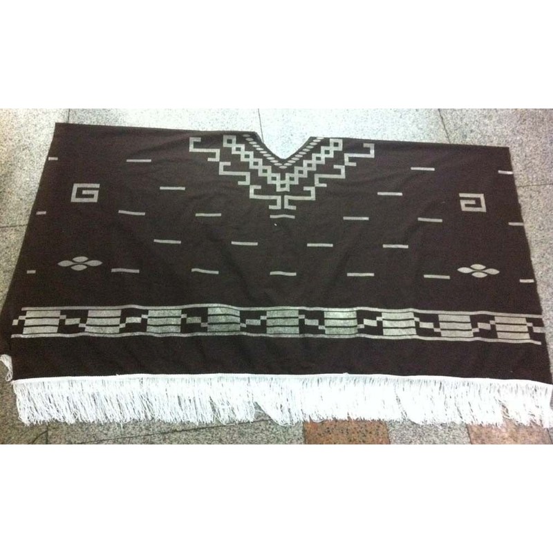 Cowboy Wild West Mexican Poncho Male Fancy Dress - One