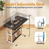 Mrsanmu Rolling Desk Adjustable Height,Small Computer Desk for Small Spaces