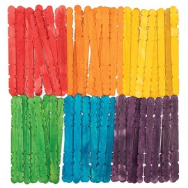 Baker Ross FE333 Colourful Wooden Sticks for Crafts - 200 Pieces Wooden Craft Sticks for Arts and Crafts Projects for Kids, Wood Crafts and Craft Kit
