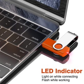 16GB Flash Drive, JEVDES 3 Pack Swivel Data Storage USB Flash Drive USB 2.0 Flash Drive Thumb Drives with LED Indicator, Jump Drive Zip Drive Memory Sticks (3 Mixed Color with Lanyards)