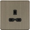 Knightsbridge 13A 1G Unswitched Socket - Antique Brass