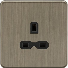 Knightsbridge 13A 1G Unswitched Socket - Antique Brass