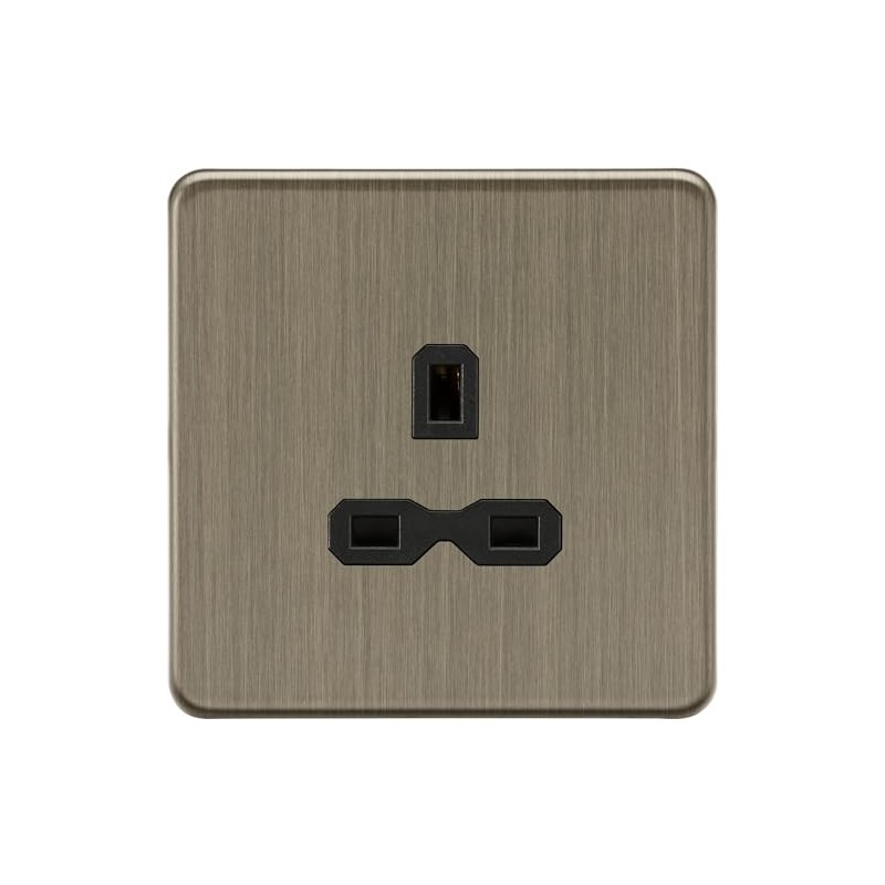 Knightsbridge 13A 1G Unswitched Socket - Antique Brass