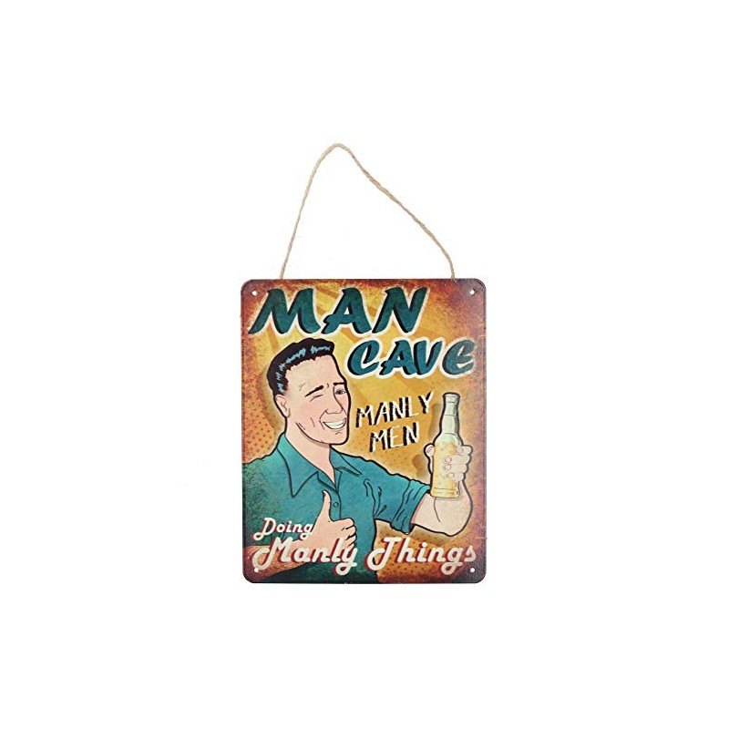 Retro Hanging 'Man Cave Manly Men Doing Manly Things 'Metal