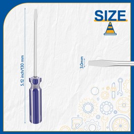 Lothee 10 Pack Mini Slotted Screwdriver 3.0mm Flat Head 5.12" (130 mm) Length Precision Flat Head Screw Driver with Non-slip Handle for Small Appliances Repair