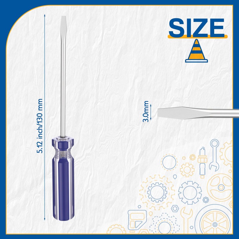 Lothee 10 Pack Mini Slotted Screwdriver 3.0mm Flat Head 5.12"