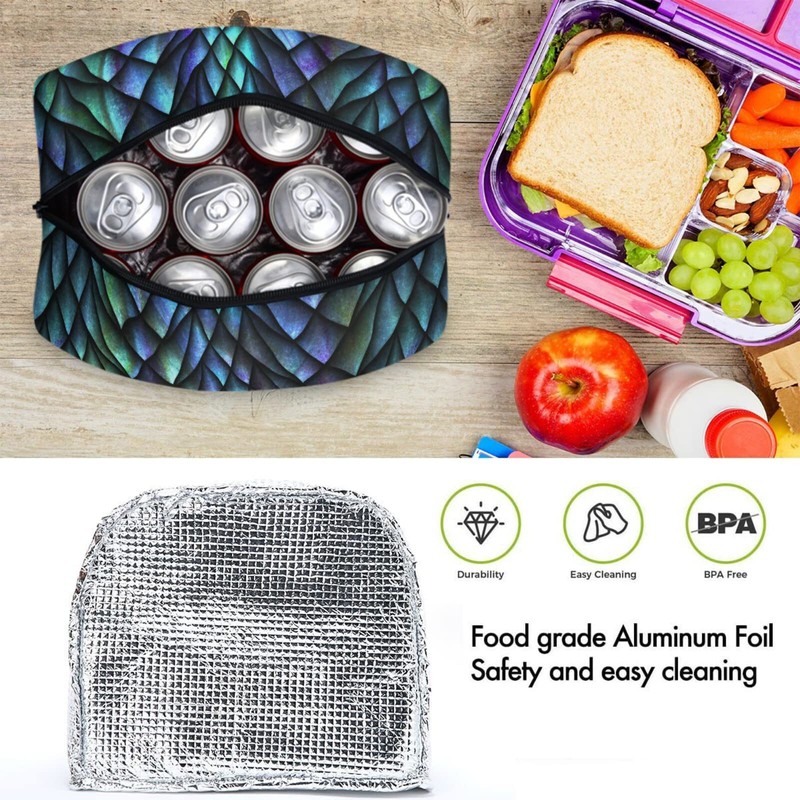 ZzWwR 3d Magic Dragon Scales Reusable Lunch Tote Bag with