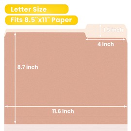 SUNEE File Folders, 18 Pack Manilla Folders 8.5 x 11, Colored Folder Office Organization Home School Folders for Documents Files Paper, 6 Pastel Colors