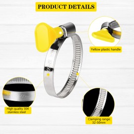 Drado Jubilee Clips 10Pcs Stainless Steel Hose Pipe Clamp, Adjustable Hose Clamps Clips, Worm Drive Hose Clips 32-50mm