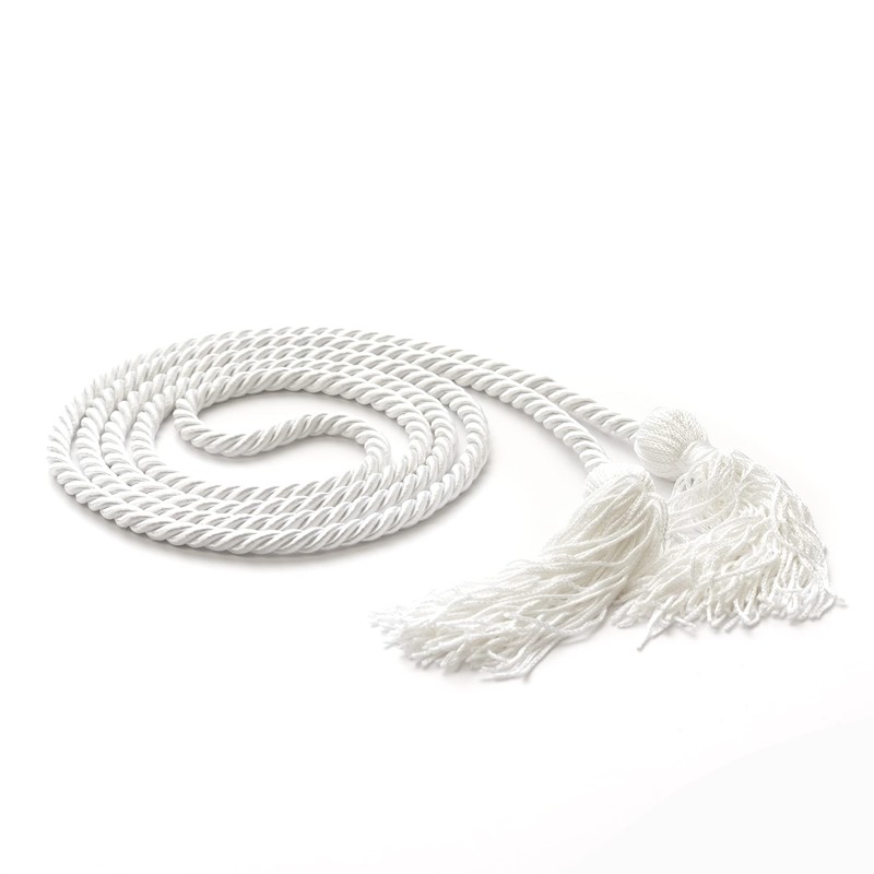 WeGraduate Graduation Honor Cord 68'' with Soft Touch Tassel (White)