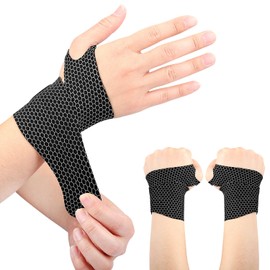 Ultra Thin Wrist Compression Band [2 PCS] Slim and Colorful Wrist Brace Flexible Wrist Support for Men and Women Adjustable Sports Lightweight Fits Both Hands (skin)