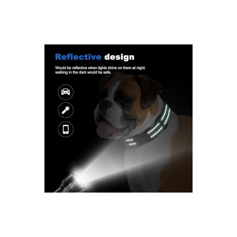 Collares reflectantes para perro de martingala. Collar para perro con