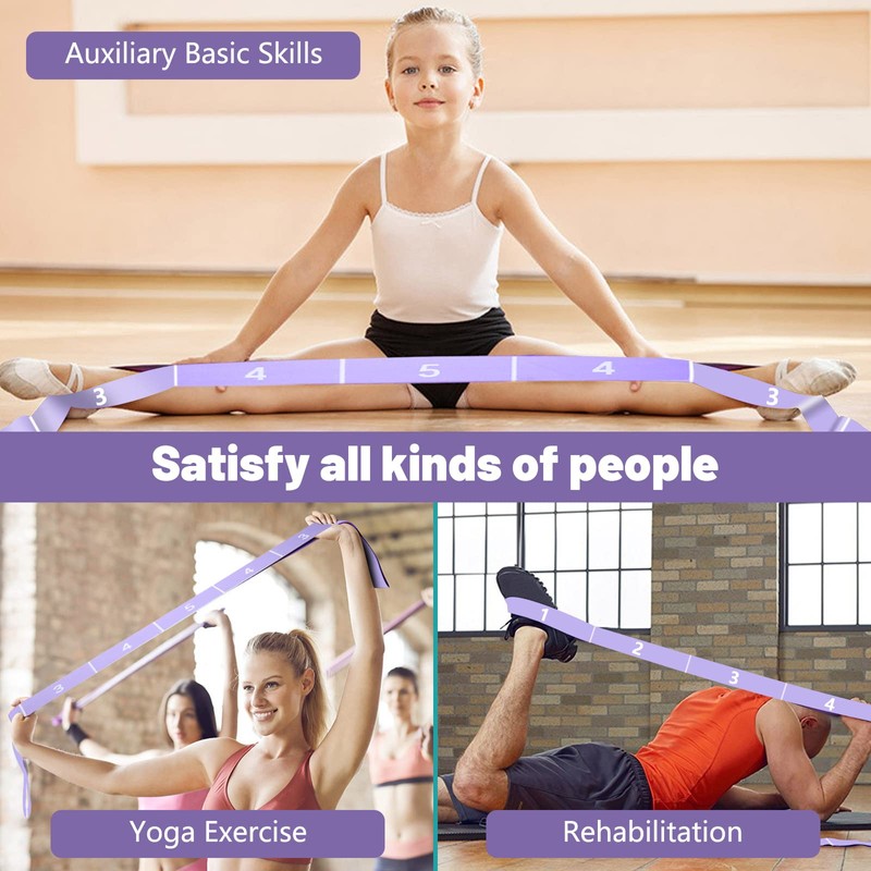 CLOPAE Yoga Stretching Band, 9 Loops, Highly Elastic, Nylon, for