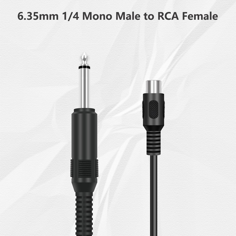 Bolvek RCA to 6.35mm 1/4 inch, 6 FT RCA Female
