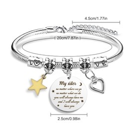 Hroanc Sister Gifts Bracelet Sister Birthday Gifts Sister Gifts from Sister Big Sister Gifts for Little Girls Birthday Gifts for Sister Gift Ideas for Birthday Christmas Valentines Day Easter