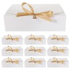 Beaupretty Pack of 10 Gift Boxes Wedding Silk Ribbon White