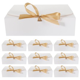 Beaupretty Pack of 10 Gift Boxes Wedding Silk Ribbon White Gift Boxes Gift Boxes with Lid Gift Boxes Cardboard for Holidays Wedding Birthday