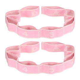 PATIKIL Exercise Bands, 35.4 Inch 2 Pcs Yoga Stretching Strap Latin Elastic Bands for Physical Dance Stretch Pilates Resistance Bands for Working Out, Pink