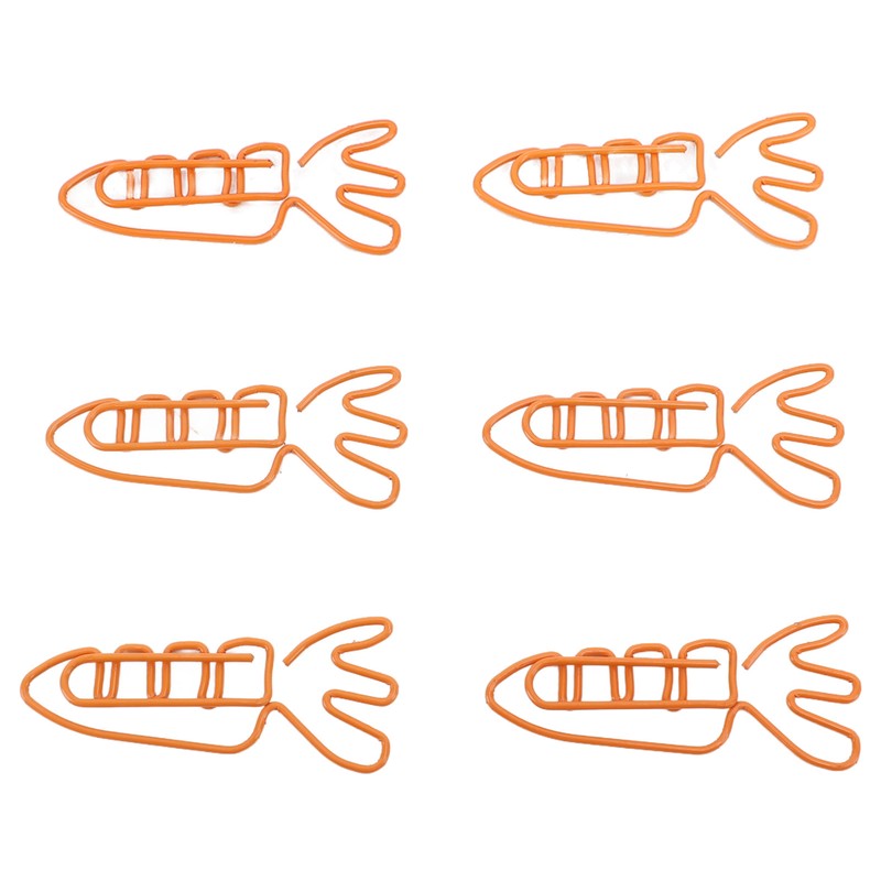 100Pcs Carrot Paper Clips Carrot Shape Strong Metal Anti Slip