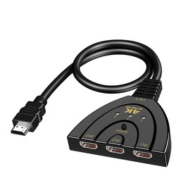 AIMALL 5 Port HDMI Splitter Switch Switcher Hub Box HDTV Ultra HD 4K 60Hz with Remote, for HDTV and Gaming