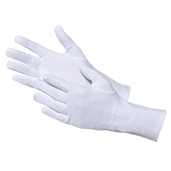 Jah 3203 Cotton Gloves 12 Pairs Oekotex White Light, white,