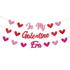 In My Galentine Era Banner for Happy Galentine's Day Decorations,Galentine's Day banner with Heart for Girl Ladies Galentines Day Party Decor (ERA)