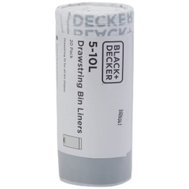 BLACK+DECKER BXBB0005E 5-10L Drawstring Bin Liners, 20 Pack