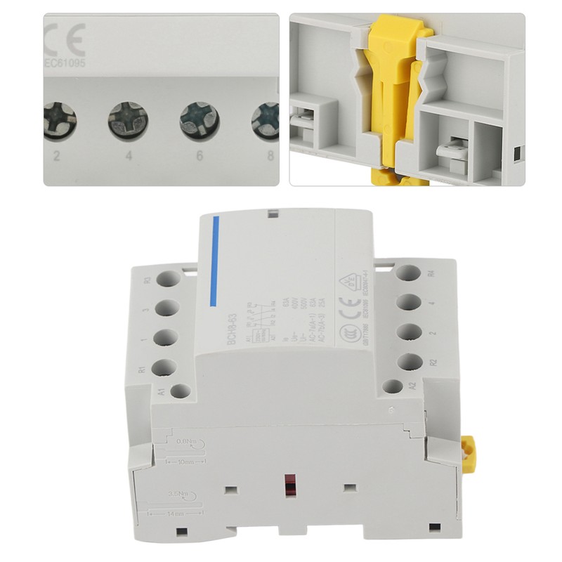 4P 63A 24V/ 50/60Hz Household AC Contactor 2NO2NC (230VAC)