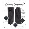 Rose Black Winter Gloves for Women - with Cute Bow
