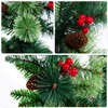 Senjie Artificial Christmas Wreath with Pine Cones and Red Berries,24