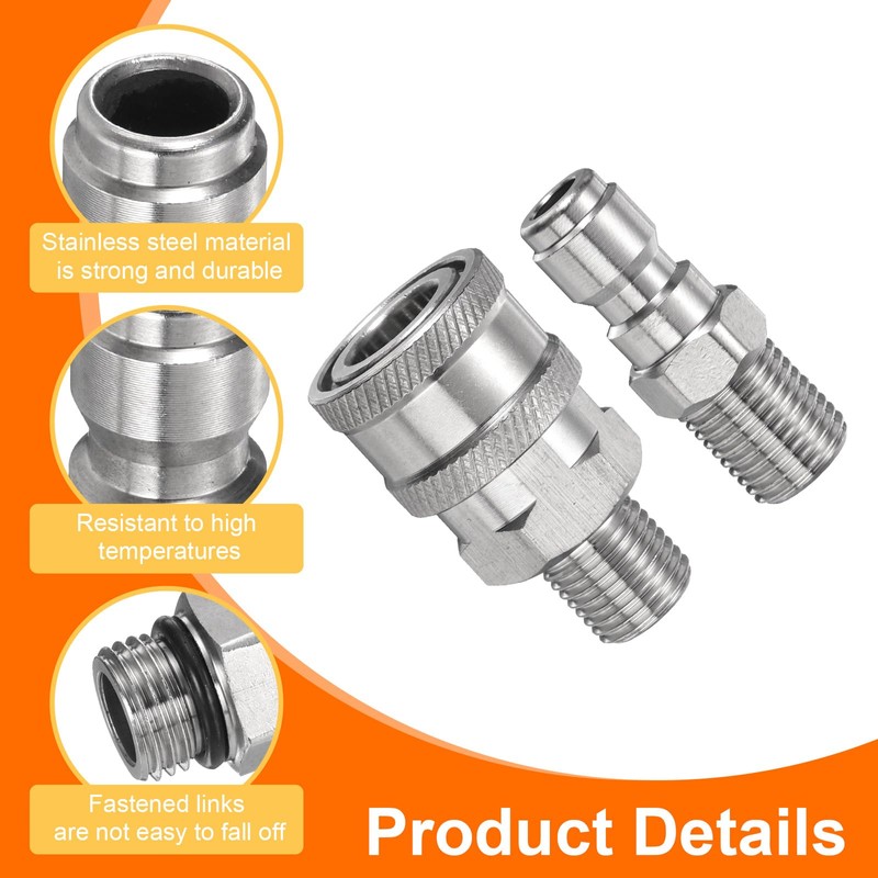 sourcing map 2pcs Pressure Washer Sewers Nozzle 1/4" Quick Connect