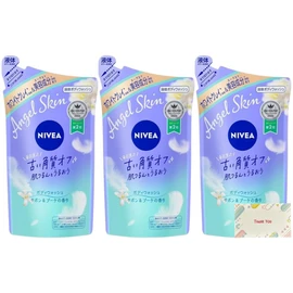 Nivea Angel Skin Body Wash, Savon & Bouquet Scent, Refill 12.2 fl oz (360 ml), Set of 3 + Kunutonn Original Logo e Bonus
