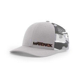 Maddmax Car Art Ford Maverick Classic Side Panel Laser Engraved Leather Patch Richardson 112 Snapback Trucker Hat Cap Silver Grey/camo, Small-X-Large