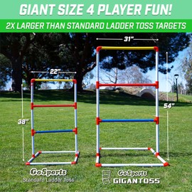 GoSports Premium Ladder Toss Outdoor Game Set with 6 Bolo Balls, Travel Carrying Case and Score Trackers - Choose Between Standard and Giant Size Sets
