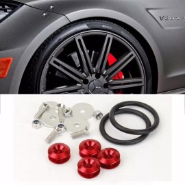 Unbrand Red Bolt on Fast Quick Release Secure Kit For Toyota Front Rear Bumper Lip