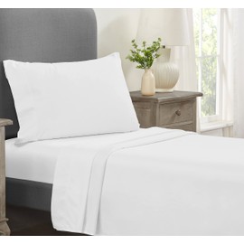 California Design Den Luxury 3 Piece Twin XL Sheet Set - 100% Cotton, 600 Thread Count Deep Pocket Fitted and Flat Sheets, Soft Hotel Quality Bedding and Pillowcases with Sateen Weave - Bright White