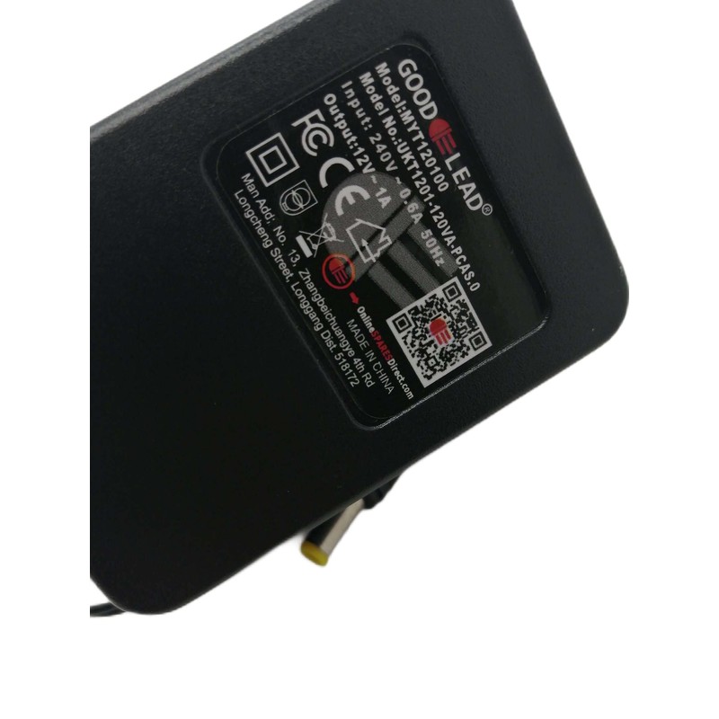 Replacement 12 Volt 1A 12 VoltA AC-DC SWITCHING ADAPTOR FOR