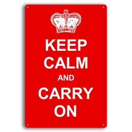 Arpilul Keep Calm and Carry On-Keep Calm and Carry On Metal Tin Sign, Motivational Plaques for Home Office Room Bar Man Cave Wall Decor (TP-2801,8x12 Inch)